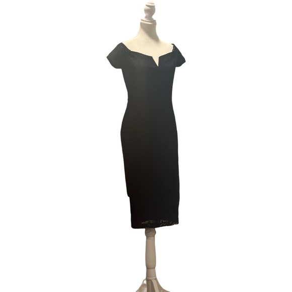 NWT Le Chateau black cocktail dress with lace - size small - Picture 5 of 6